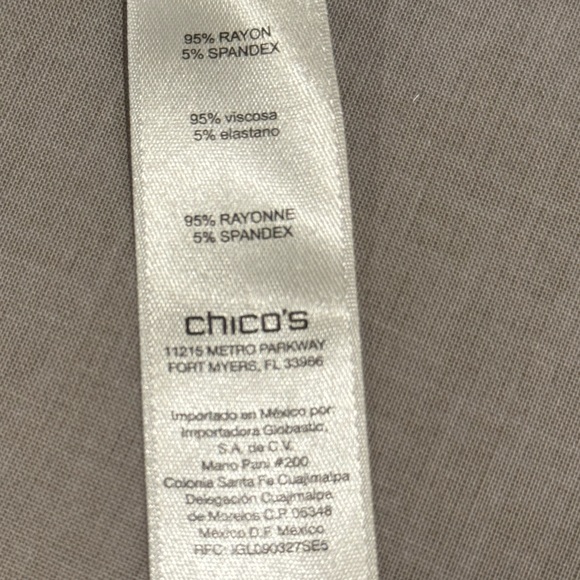 Chico’s Blue & White Diagonal Striped V Neck Top - Picture 6 of 6